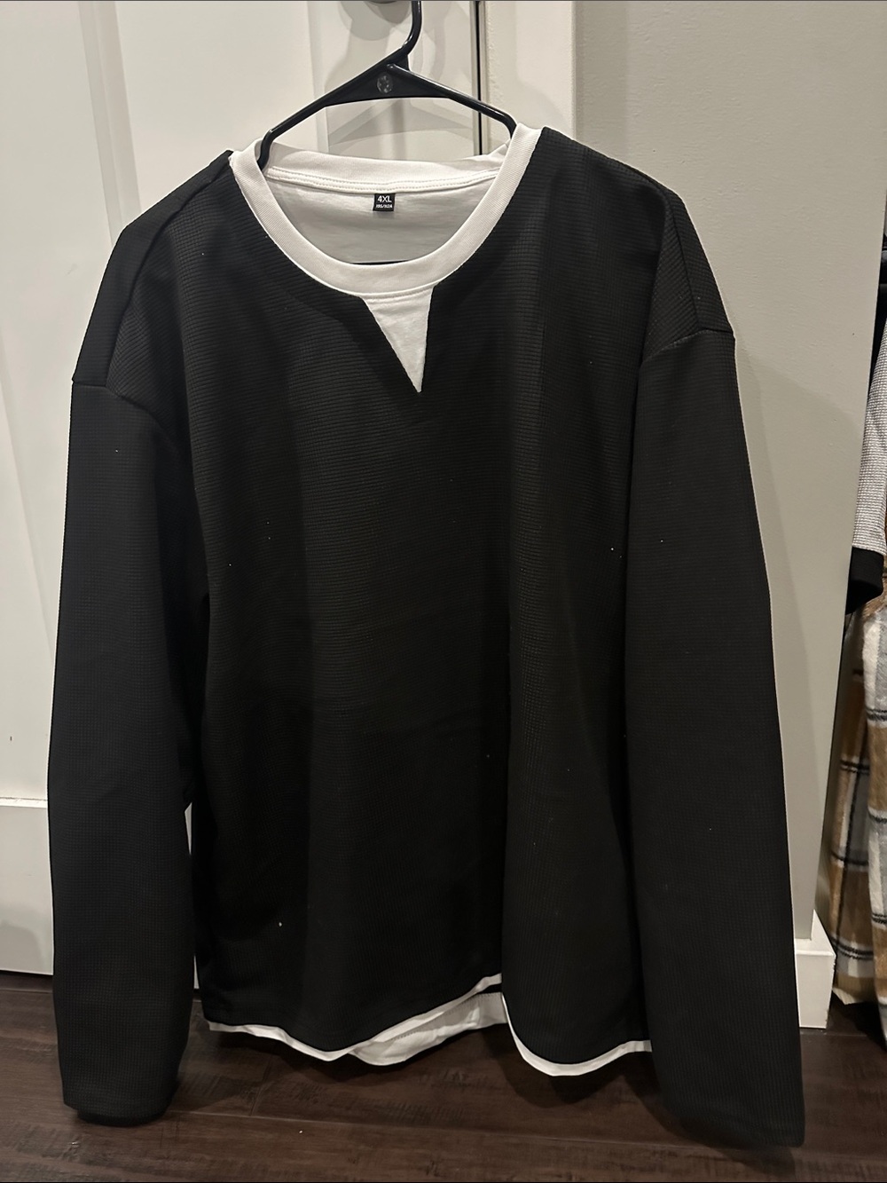 Black Layered-Look Long Sleeve Shirt